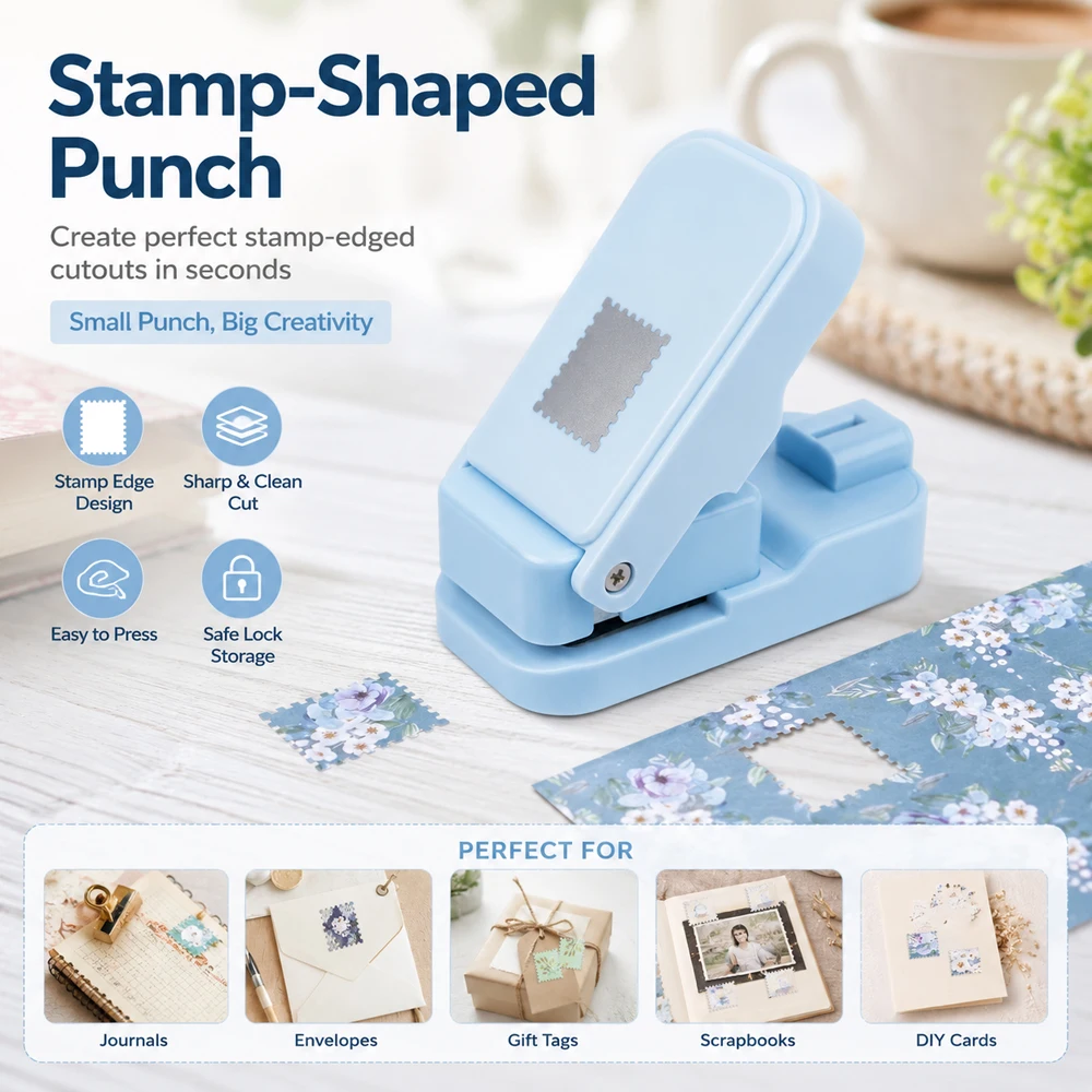 Art Craft Materials - Postage Stamp Edge Paper Punch for