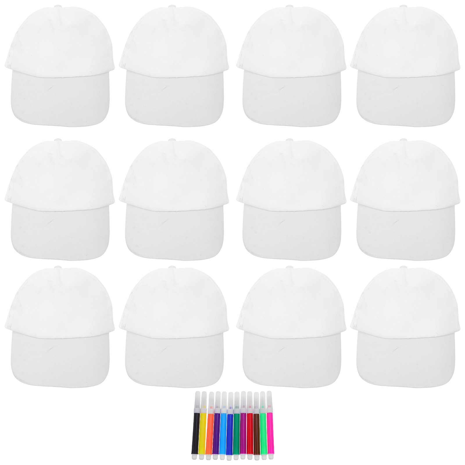 Art Craft Party - 1Set Kids Baseball Cap Plain White