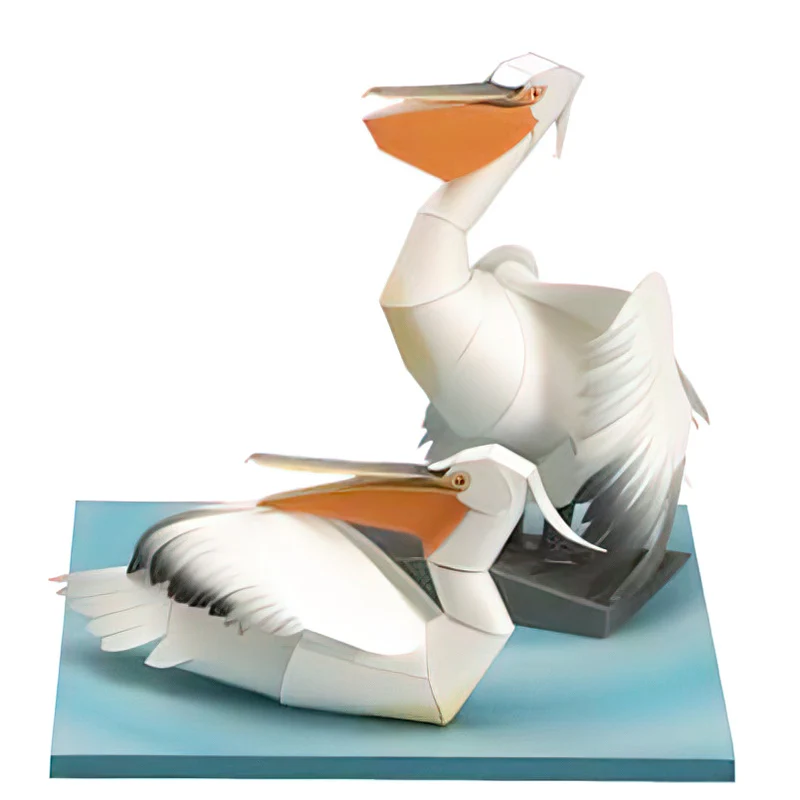 Art And Craft Nature - Dalmatian Pelican Origami Art Mini 3D