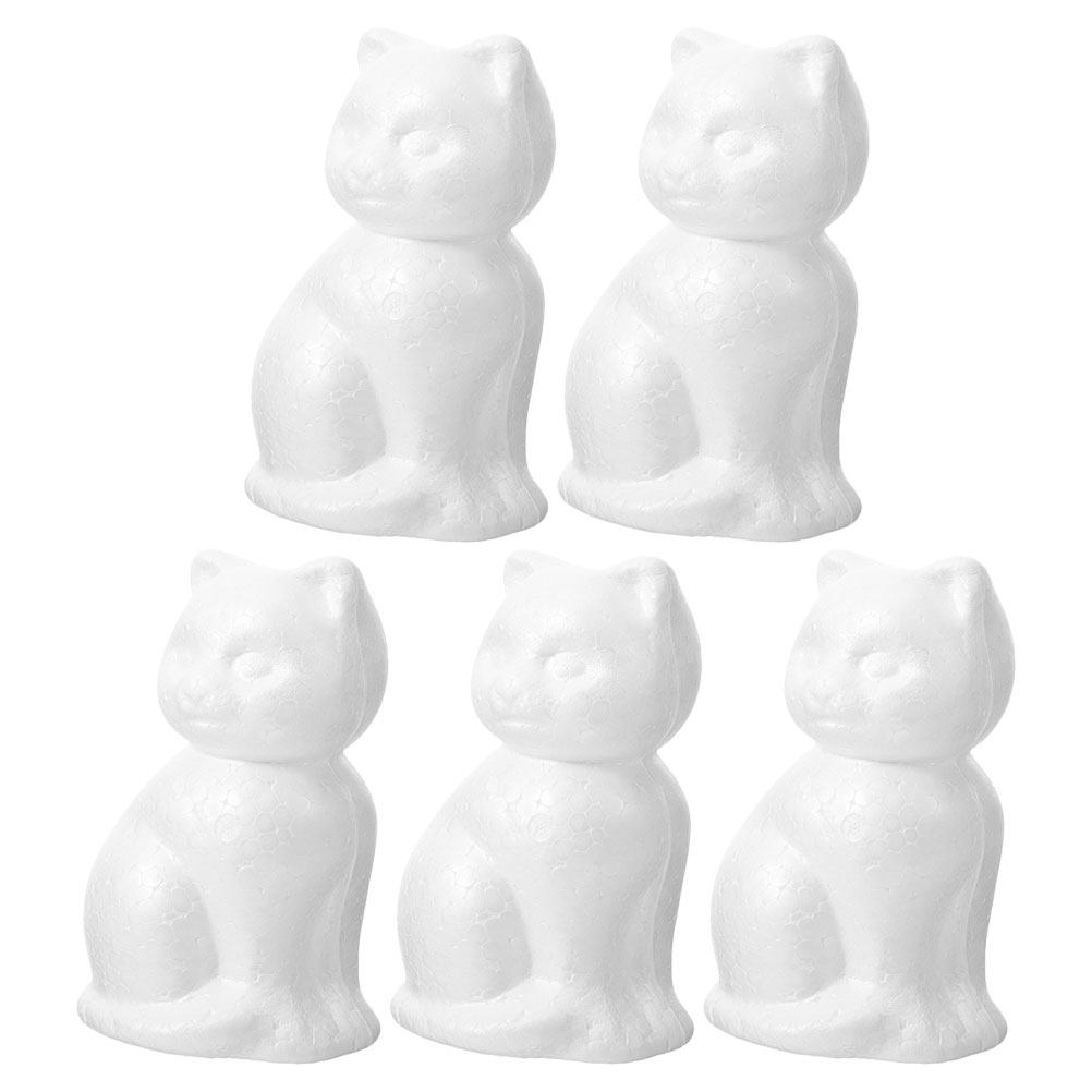 Art Craft Party - 5Pcs Foam Cat Embryo Blank DIY
