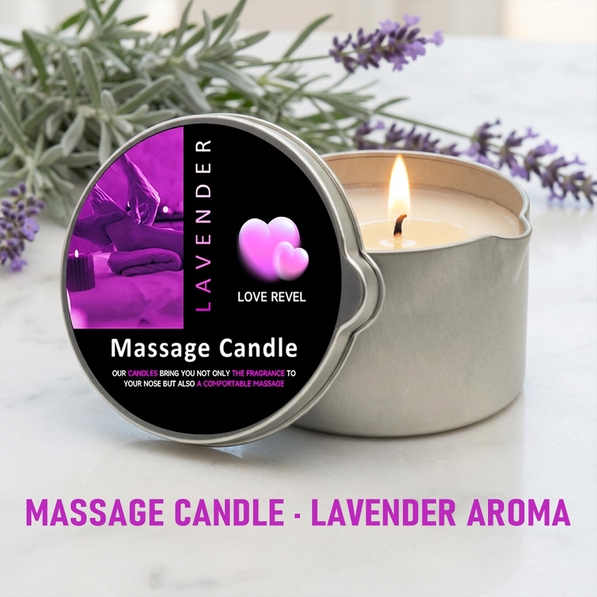 Soy Candle Fragrance Oil - Massage Oil Candle Lavender 2oz Aromatherapy