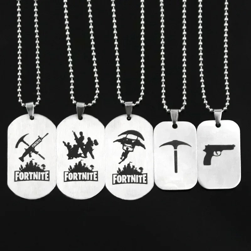 Art Craft Materials - Game Fortnite Anime Necklace Stainless Steel