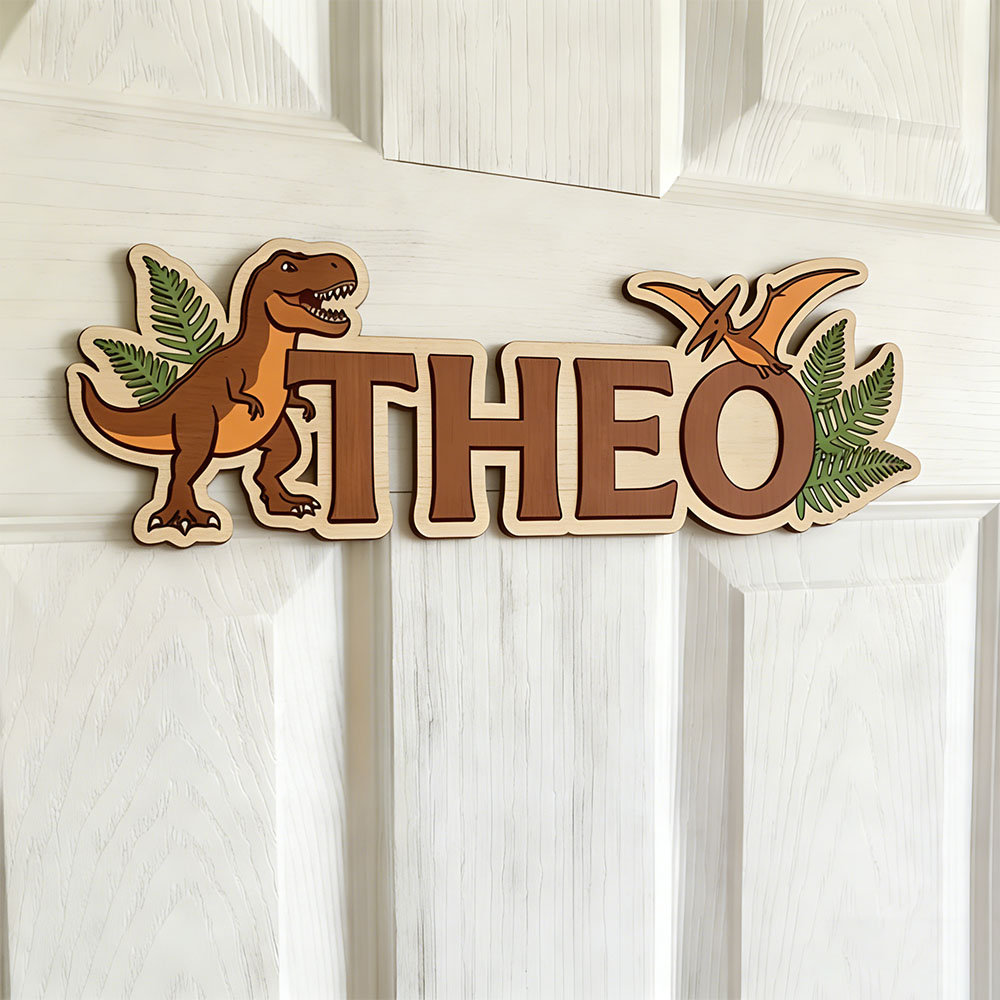 Art Craft Party - Personalized Dinosaur Name Sign for The