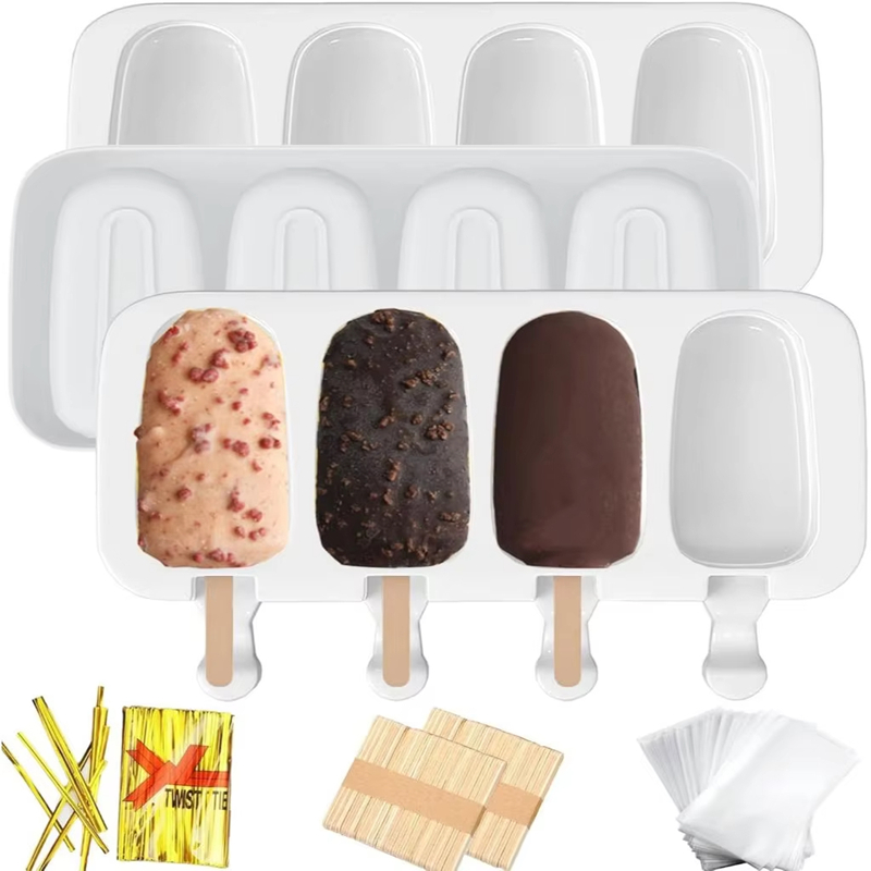 Art Craft Ice Cream - 4Pcs Large Silicone Popsicle Molds Set,4