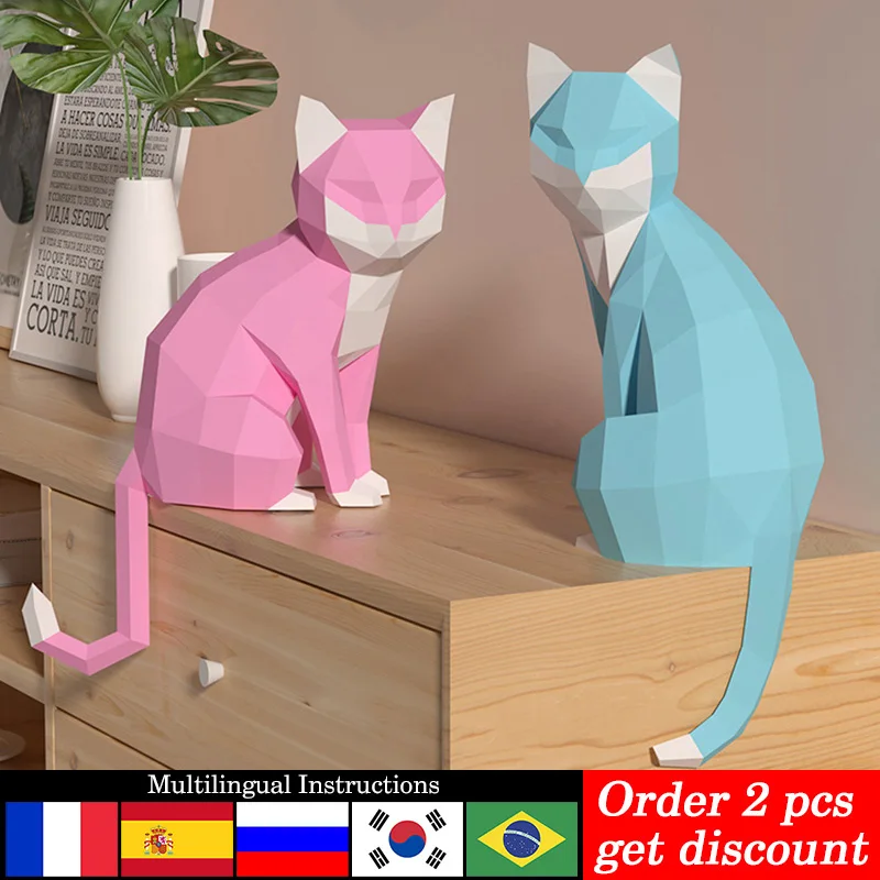 Art And Craft Nature - 1 Pair Lovers Cat Animal Decor