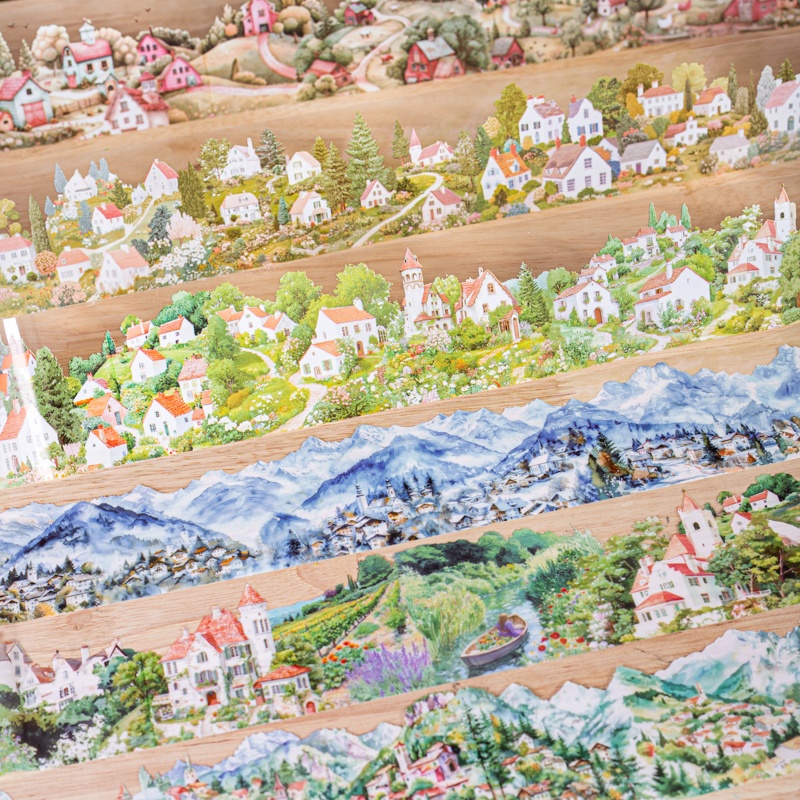 Art Craft Notebook - 6-roll set 6cm×200cm Village Theme PET