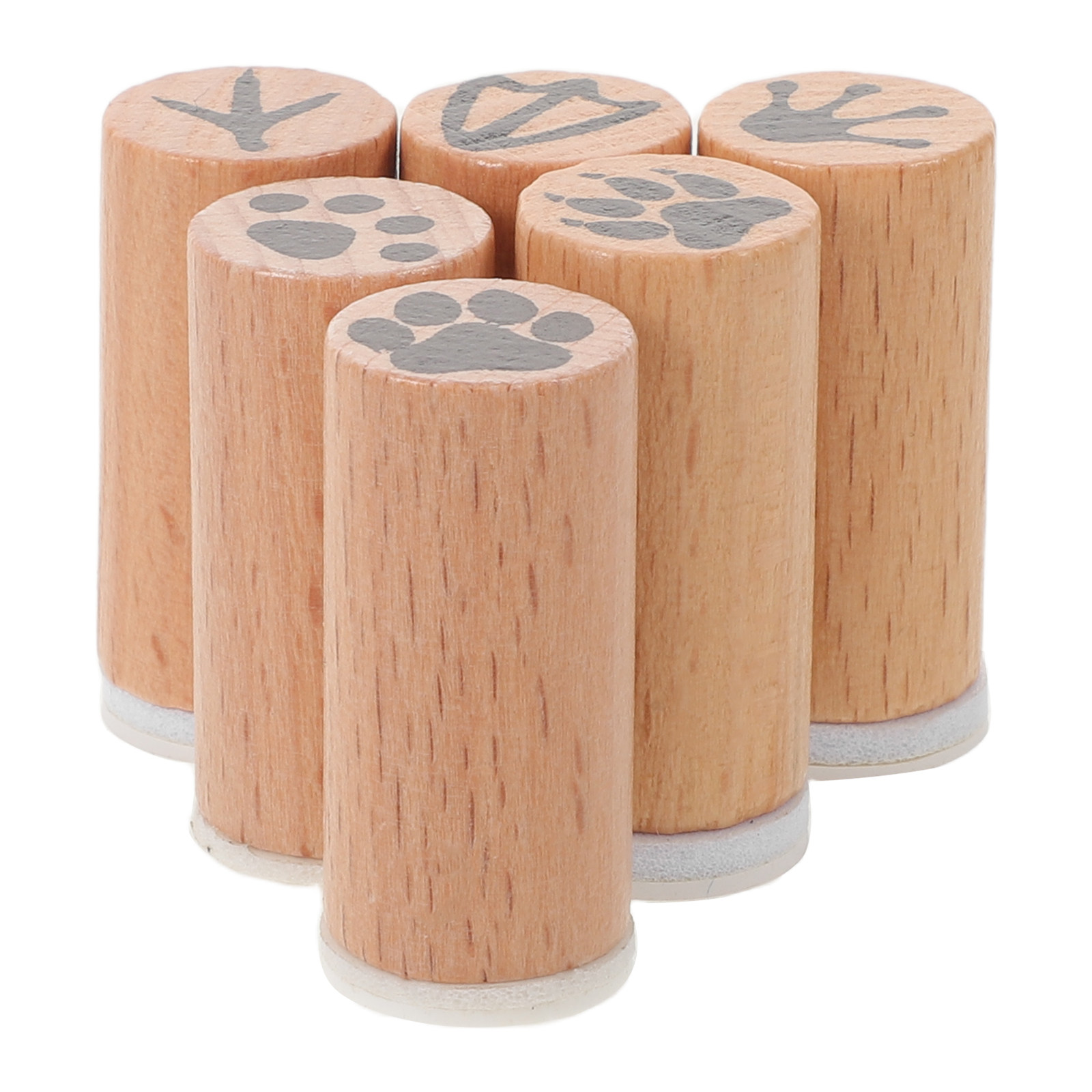 6Pcs Wooden Animal Footprint R - Art And Craft Nature 评论和价格