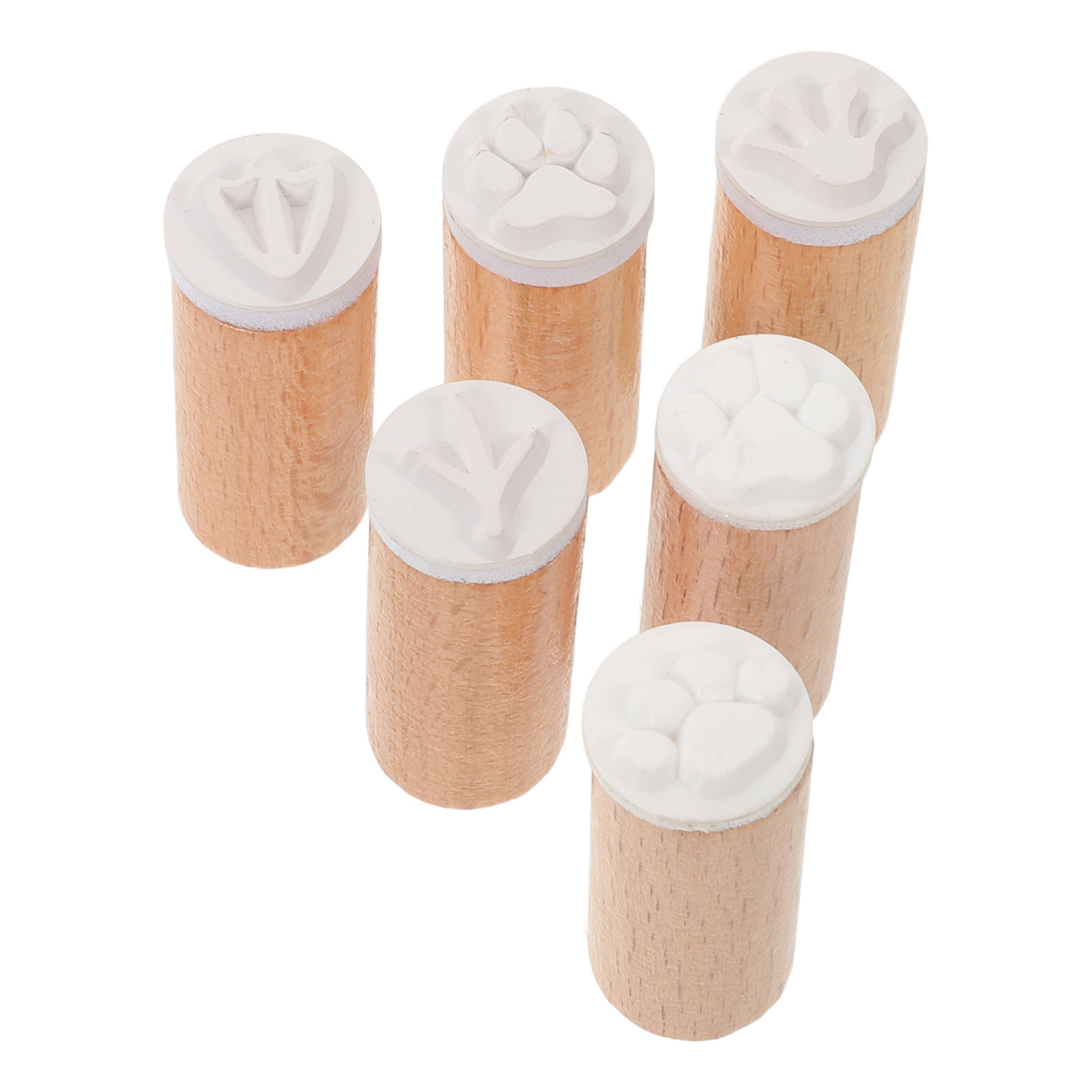 6Pcs Wooden Animal Footprint R - Art And Craft Nature 评论和价格