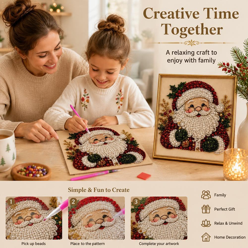Christmas Santa Claus Pearl Ar - Art Craft Kids 评论和价格