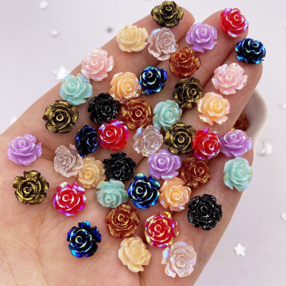 50Pcs 10mm AB Resin Glitter  R - Art Craft Rose 评论和价格