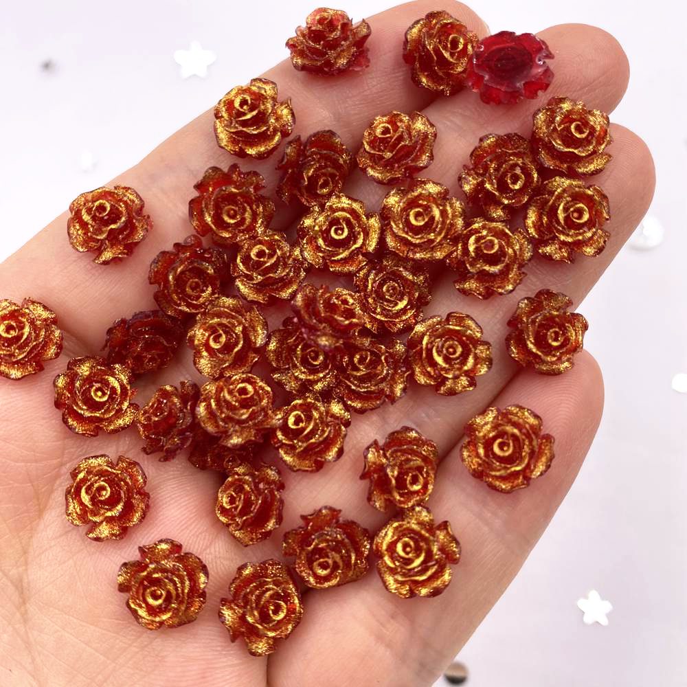 50Pcs 10mm AB Resin Glitter  R - Art Craft Rose 评论和价格