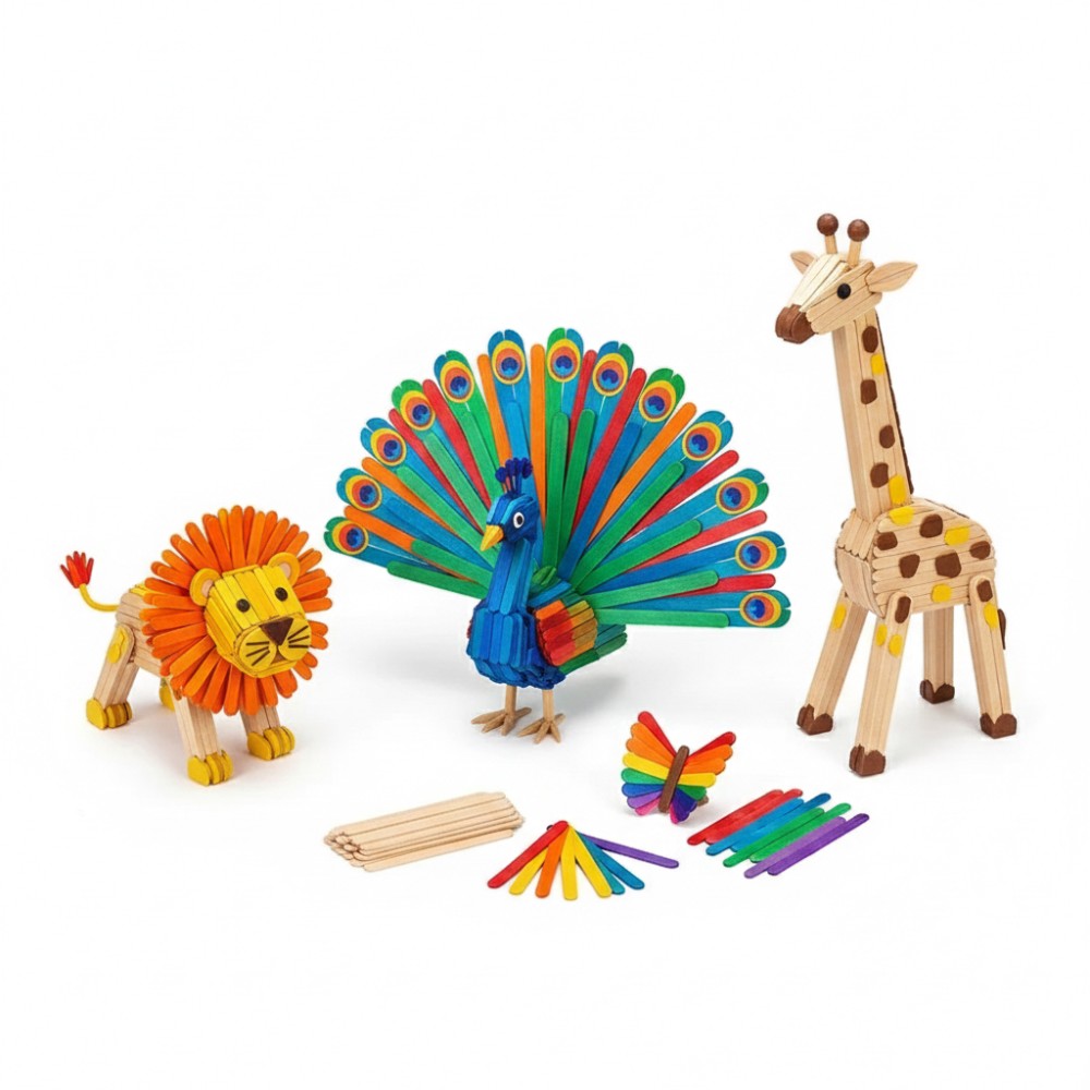 50Pcs Colored Wooden Popsicle  - Art Craft Ice Cream 评论和价格