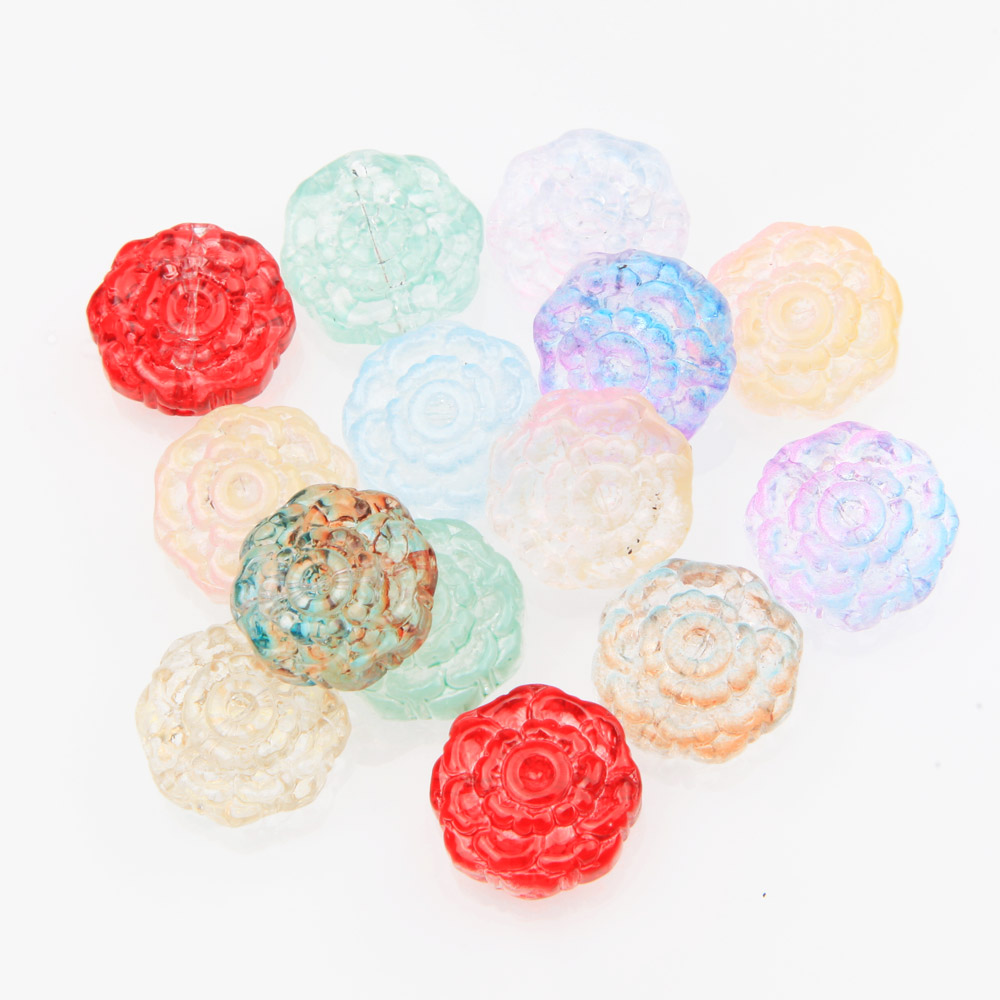 30pcs Glass Rose Flower Beads  - Art Craft Rose 评论和价格