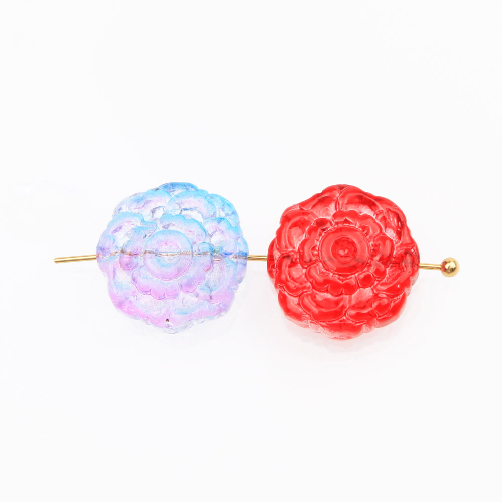30pcs Glass Rose Flower Beads  - Art Craft Rose 评论和价格
