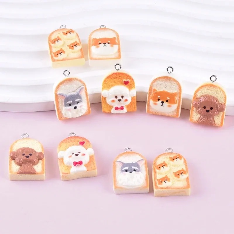 10Pcs Cute Toast Dog Resin Pen - Art Craft Party 评论和价格