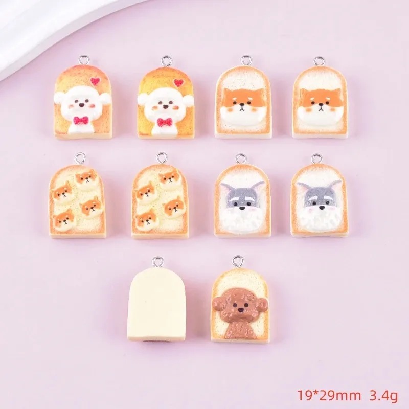 10Pcs Cute Toast Dog Resin Pen - Art Craft Party 评论和价格