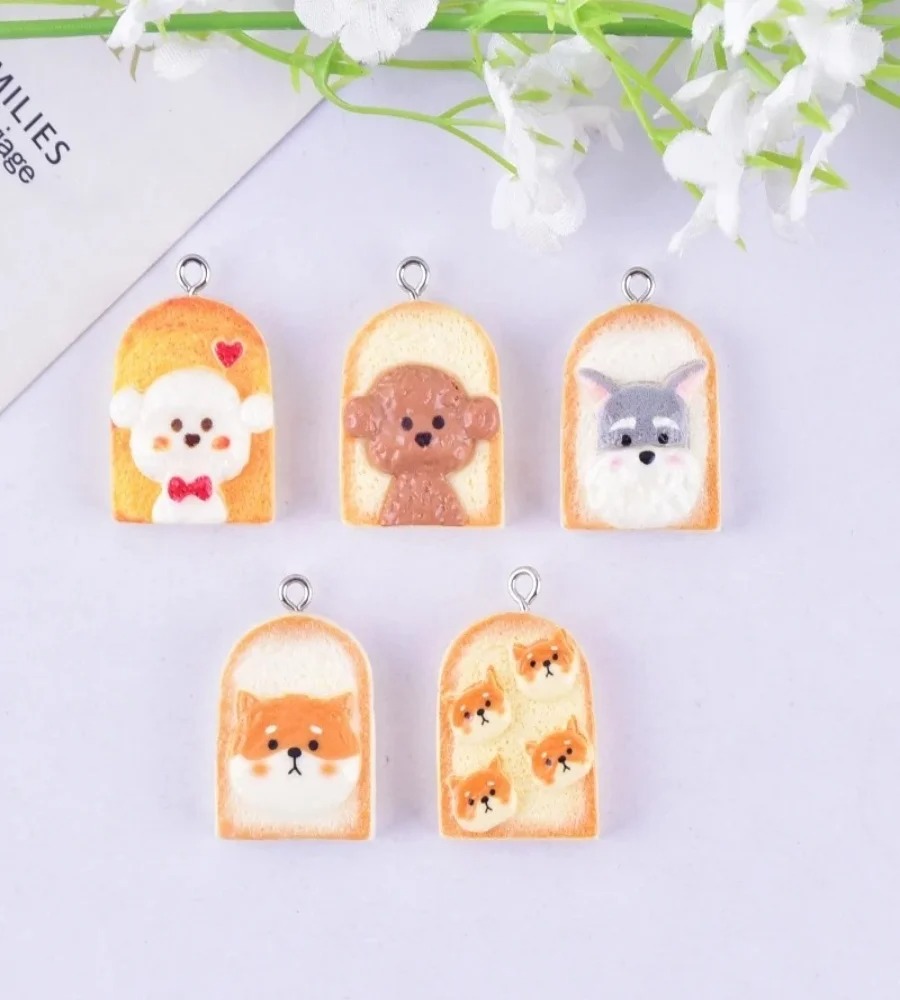 10Pcs Cute Toast Dog Resin Pen - Art Craft Party 评论和价格