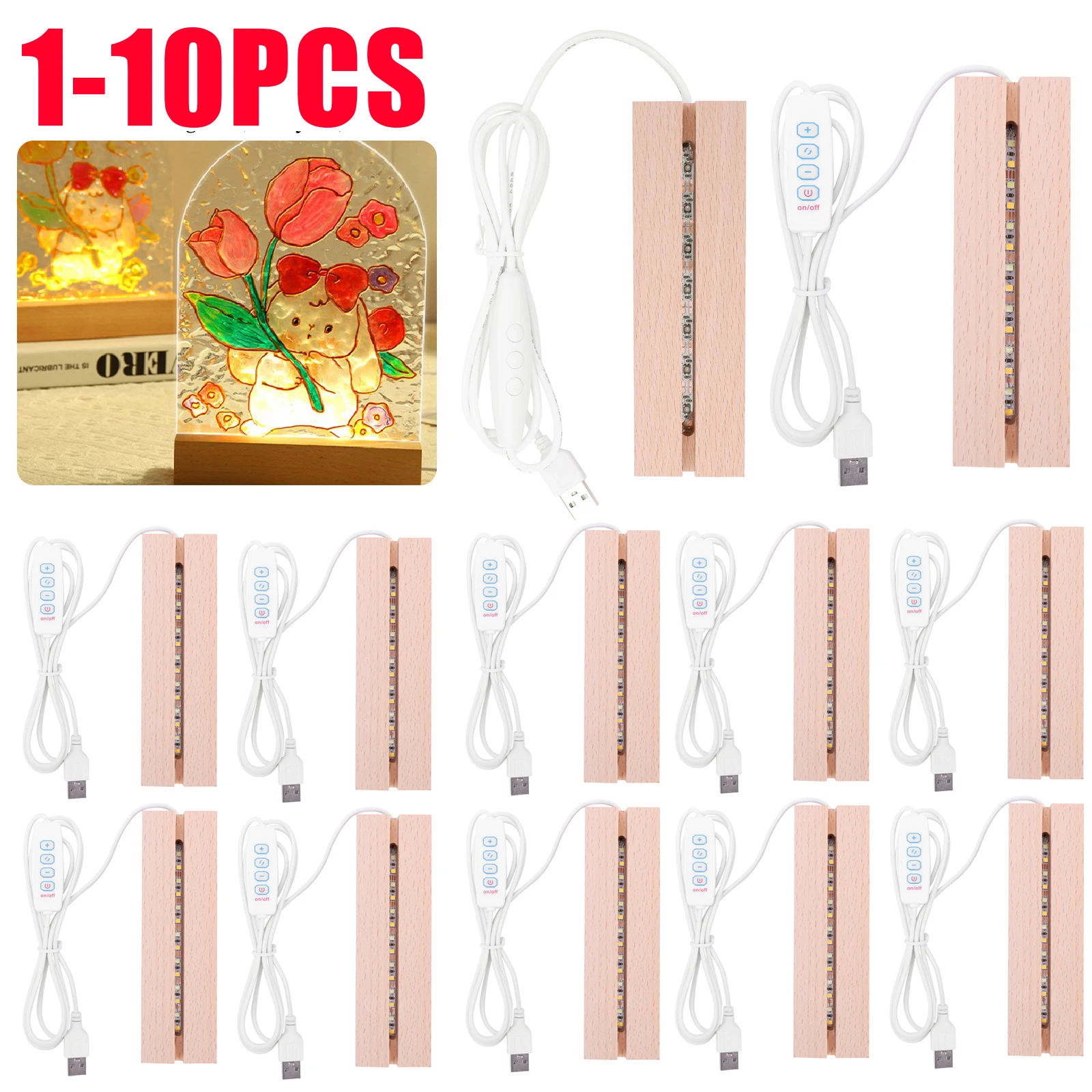 1-10pcs LED Wood Light Display - Light Art And Craft 评论和价格
