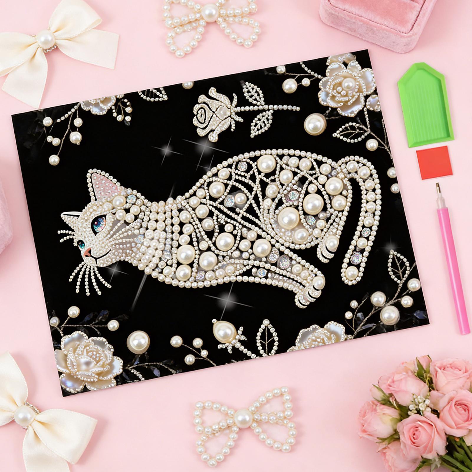 Cat Shape Pearl Painting Kits  - Art Craft Mother'S Day 评论和价格