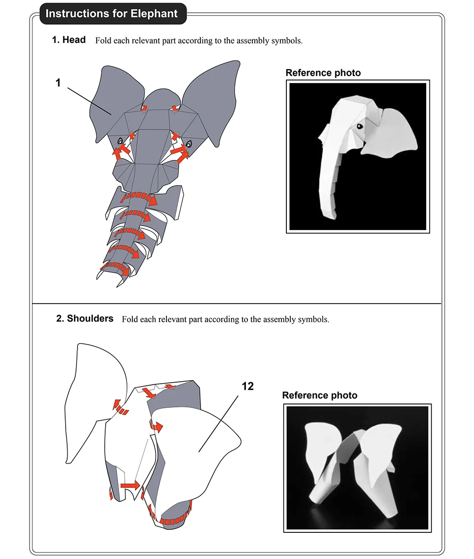 African Elephant Origami Art M - Art And Craft Nature 评论和价格