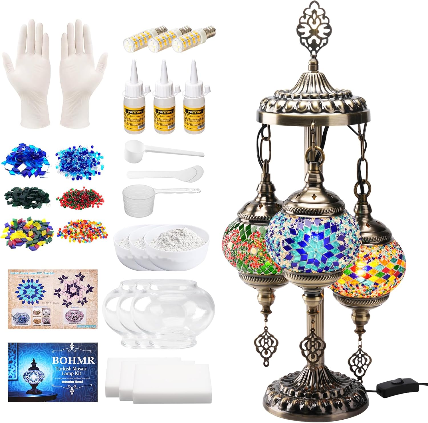 DIY 3 Globe Turkish Mosaic Lam - Art Craft Kit 评论和价格