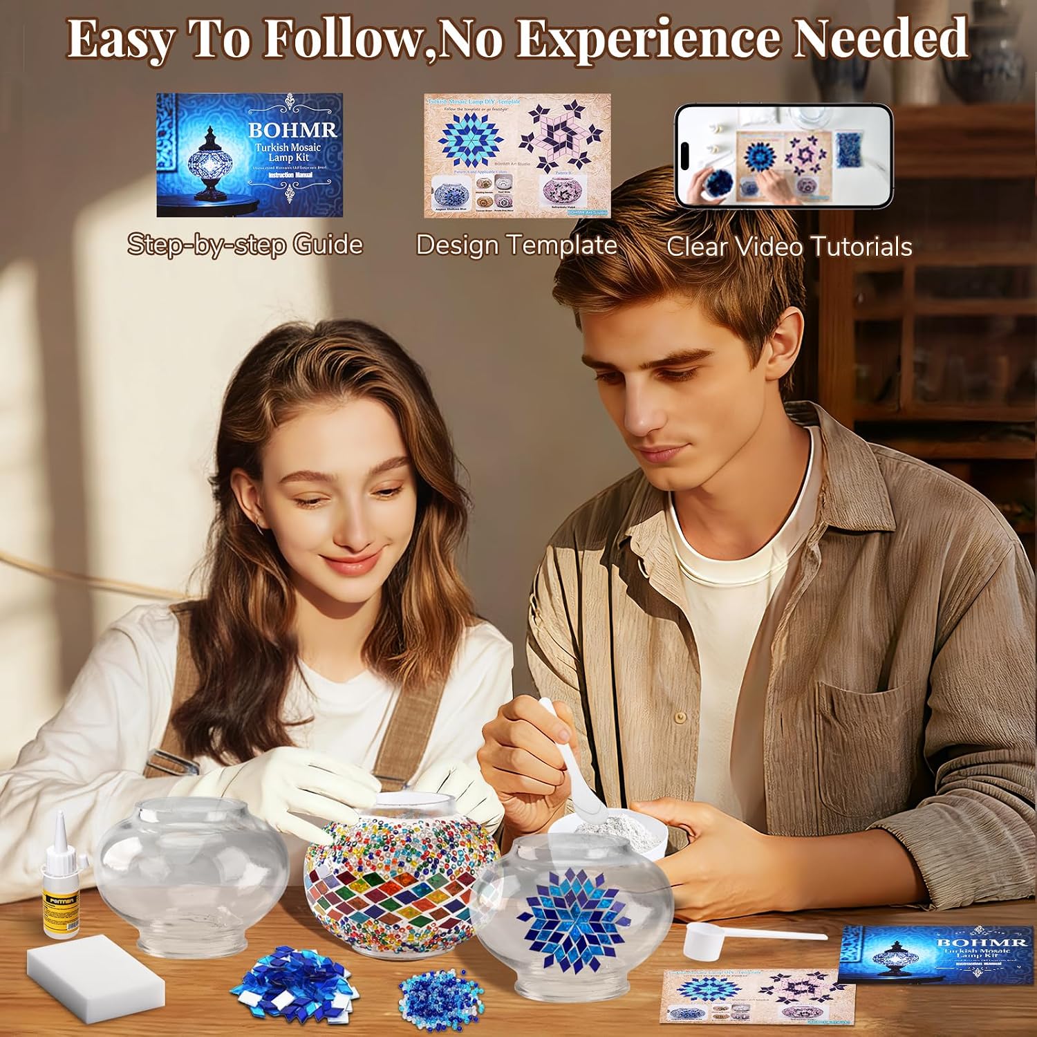 DIY 3 Globe Turkish Mosaic Lam - Art Craft Kit 评论和价格