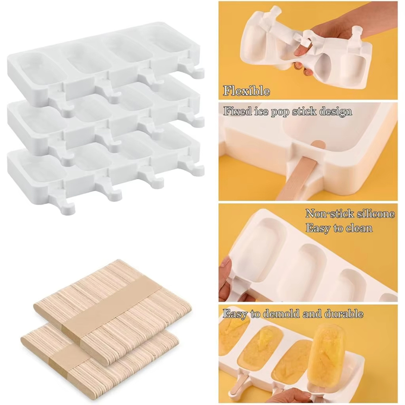 4Pcs Large Silicone Popsicle M - Art Craft Ice Cream 评论和价格