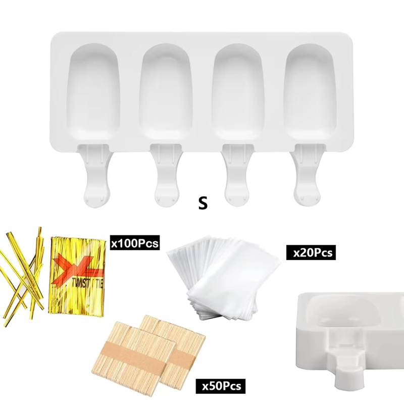 4Pcs Large Silicone Popsicle M - Art Craft Ice Cream 评论和价格