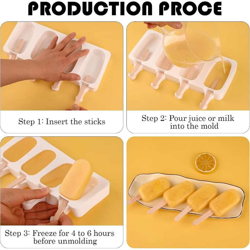 4Pcs Large Silicone Popsicle M - Art Craft Ice Cream 评论和价格