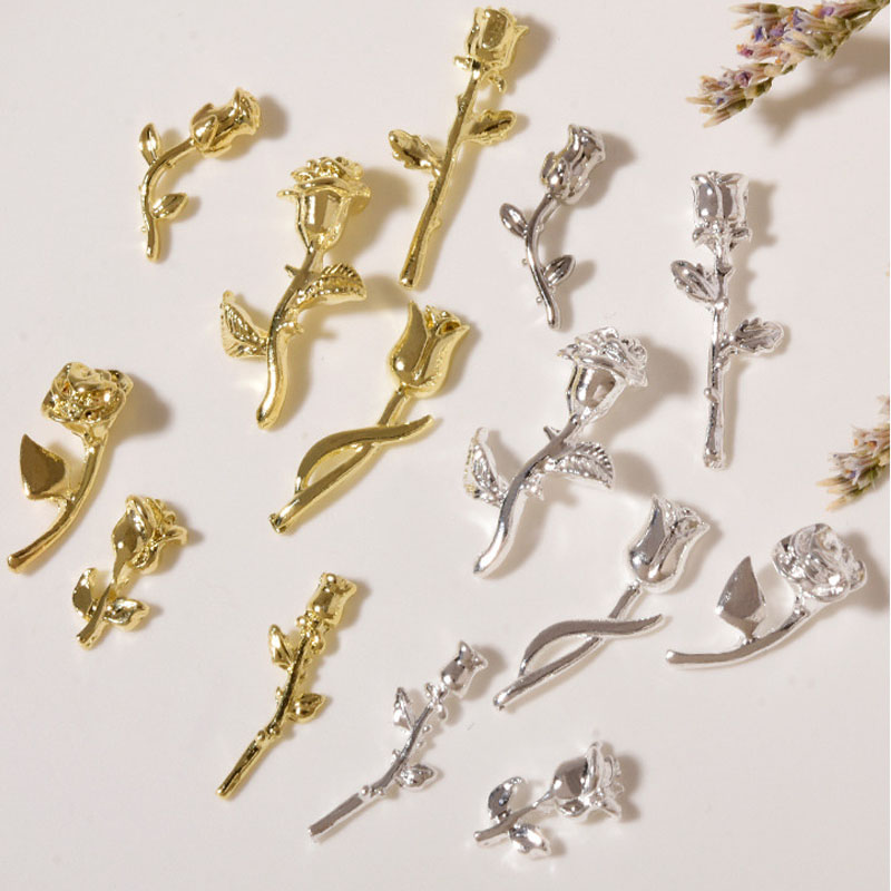 10Pcs 3D Rose Nail Art Ornamen - Art Craft Rose 评论和价格