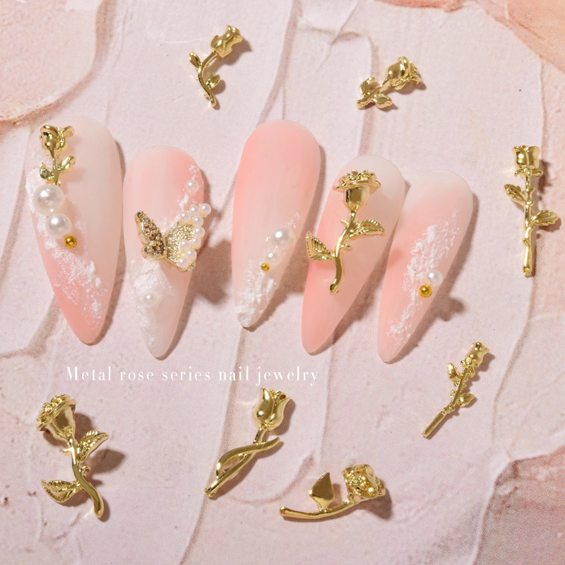 10Pcs 3D Rose Nail Art Ornamen - Art Craft Rose 评论和价格