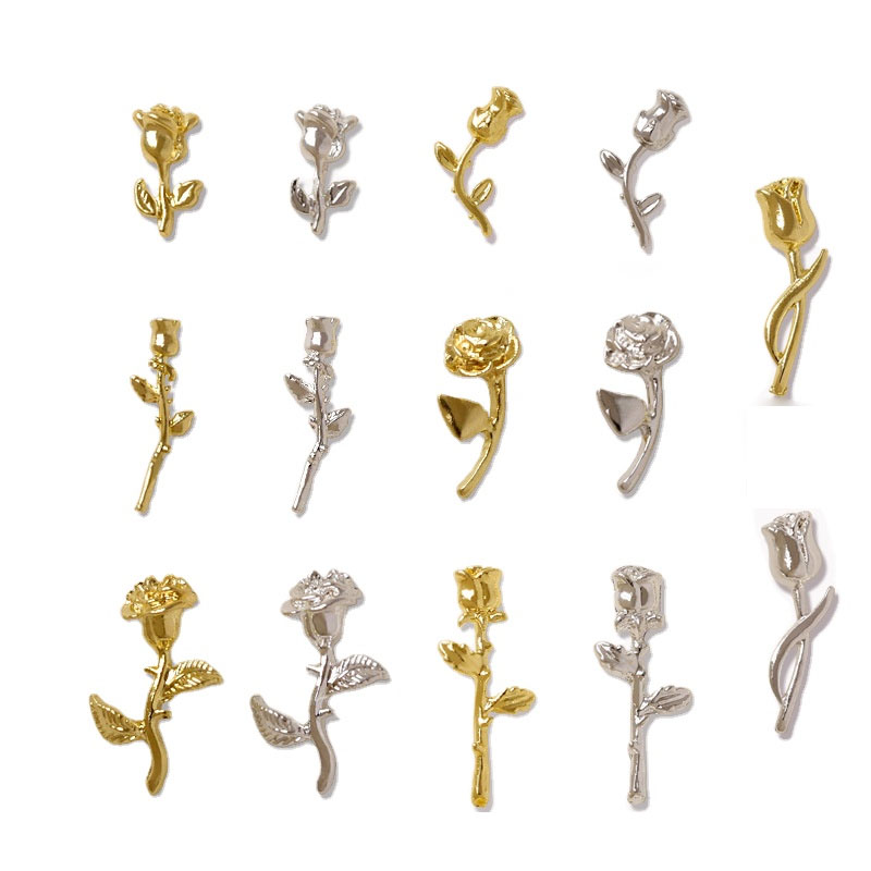 10Pcs 3D Rose Nail Art Ornamen - Art Craft Rose 评论和价格