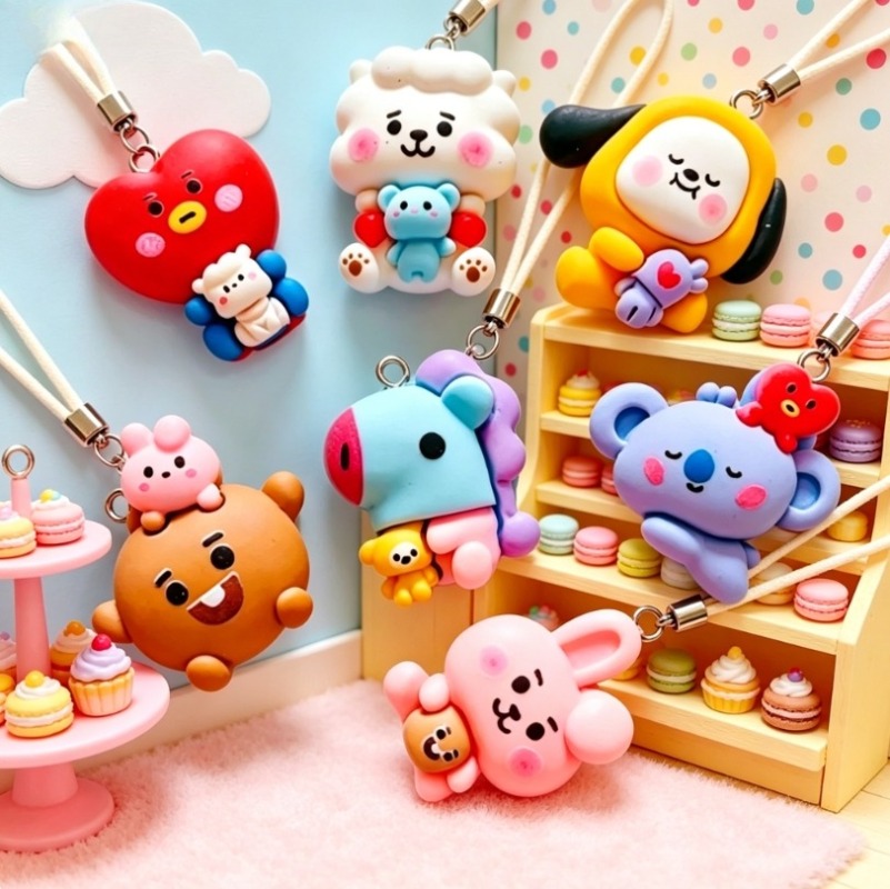 7pcs BT21 Resin Cartoon Charm  - Art Craft Materials 评论和价格