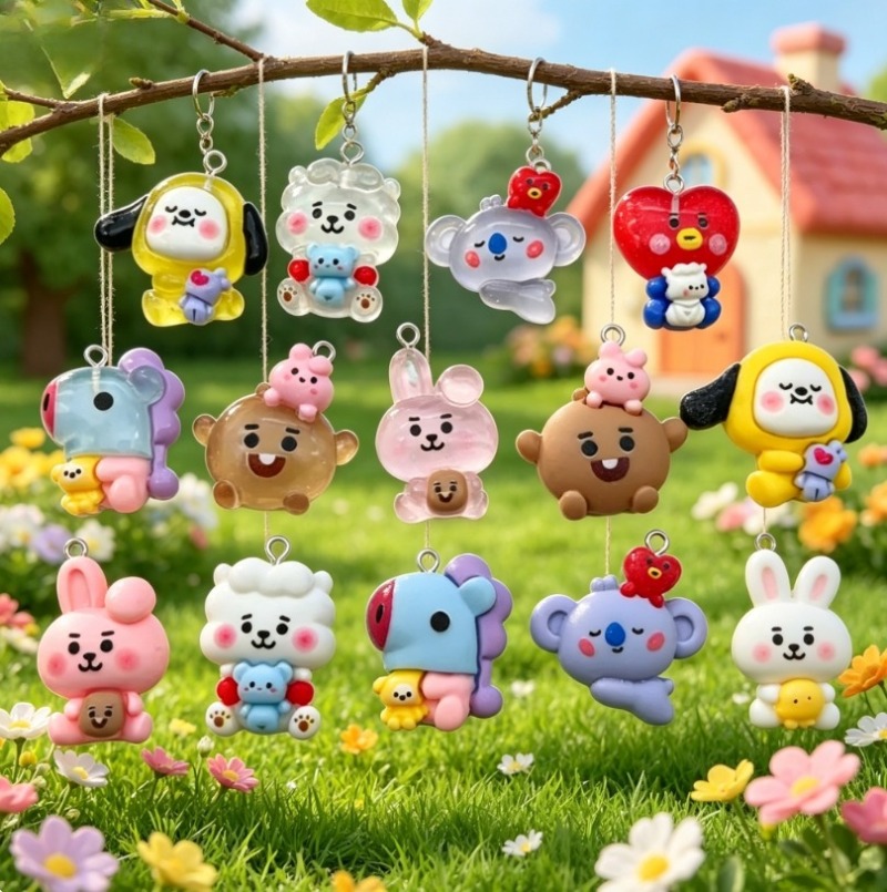 7pcs BT21 Resin Cartoon Charm  - Art Craft Materials 评论和价格