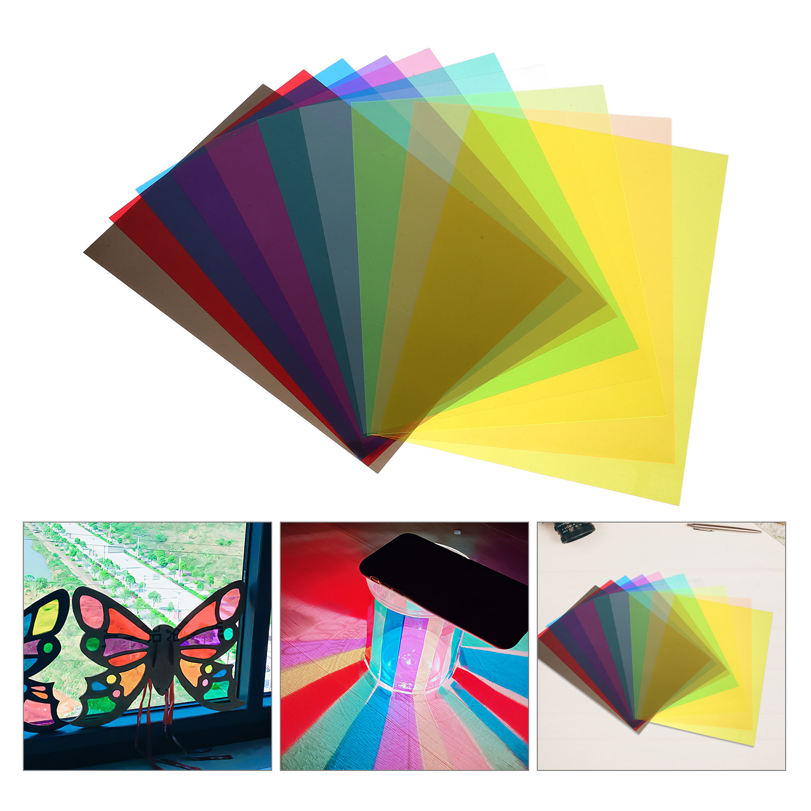 10Pcs PVC Cellophane Colored S - Light Art And Craft 评论和价格
