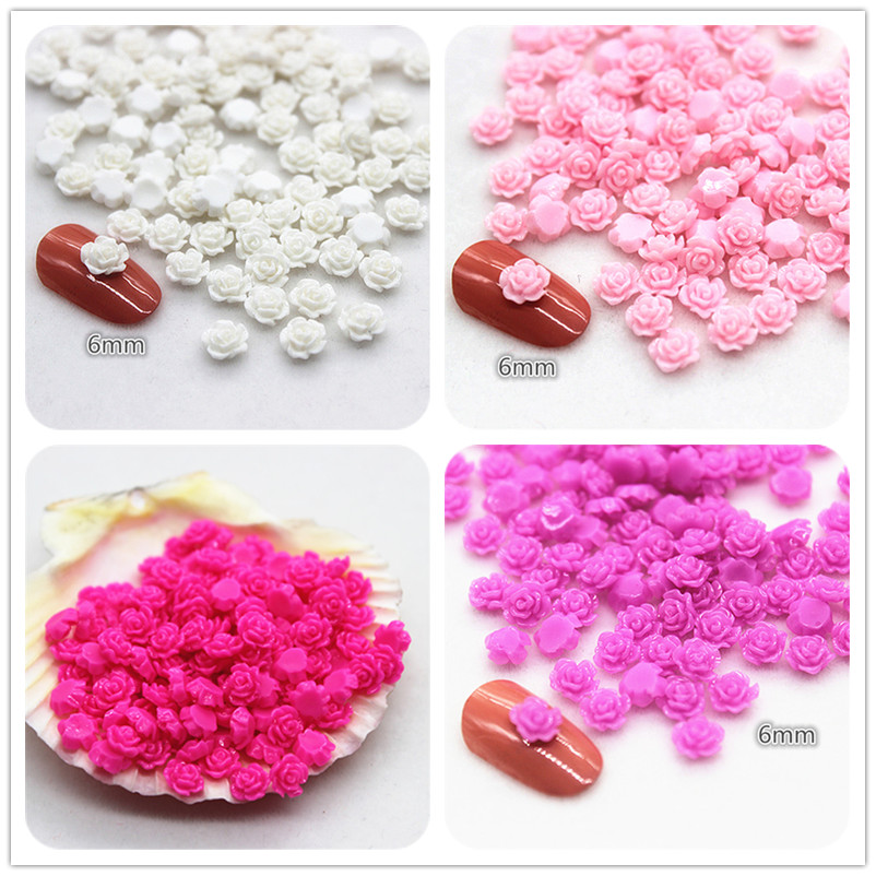 100pcs 6mm Resin Mini Rose Flo - Art Craft Rose 评论和价格