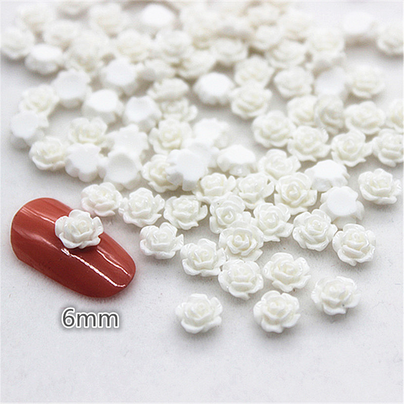 100pcs 6mm Resin Mini Rose Flo - Art Craft Rose 评论和价格