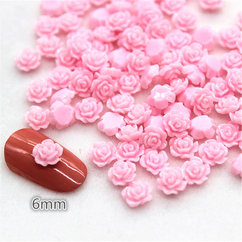 100pcs 6mm Resin Mini Rose Flo - Art Craft Rose 评论和价格