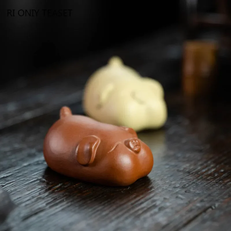 Yixing Handmade Cute Pig Statu - Art Craft Clay 评论和价格
