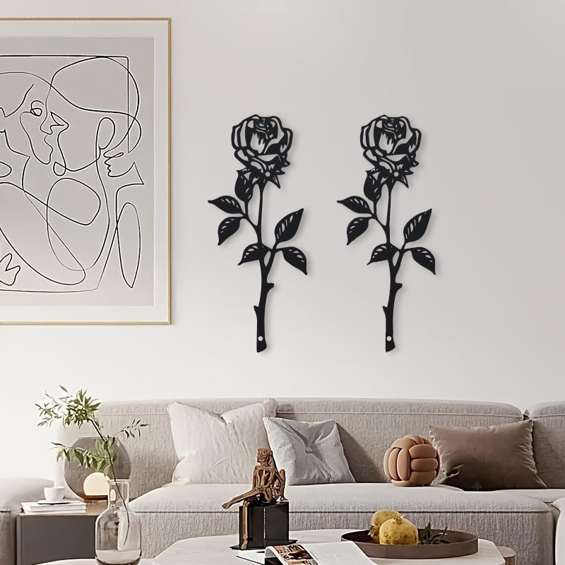 1pc Metal  Art Deco Rose Wall  - Art Craft Rose 评论和价格