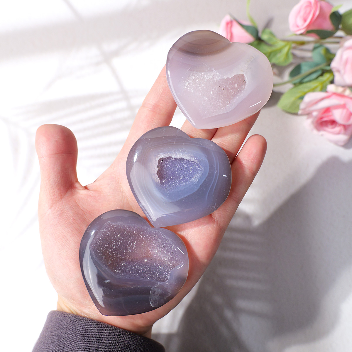 1PC Natural Agate Love Heart S - Art Craft Mother'S Day 评论和价格