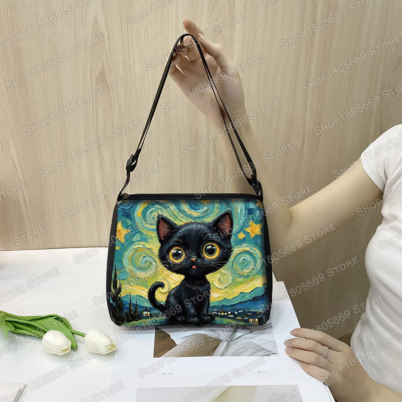 Oil Painting Van Gogh Black Ca - Art Portfolio Bag 评论和价格